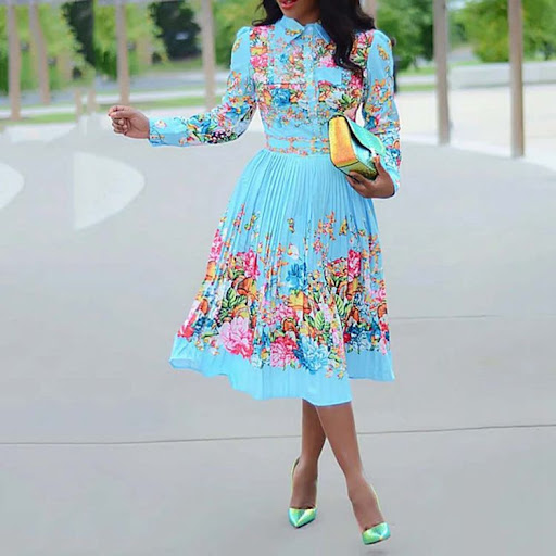 Title 4, European and American fashion digital print dre...