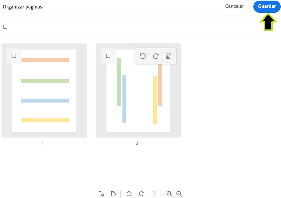 Combinar PDFs en línea organizado