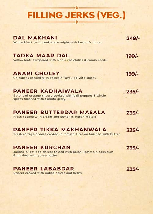 Pind Cafe Lounge menu 