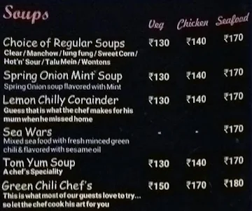 Green Chili menu 