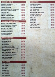 Karavali Beach menu 1