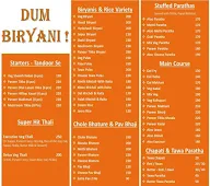 Dum Biryani menu 1