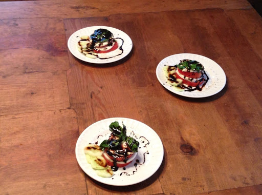 Caprese salad with balsamic vinegar reduction and fresh basil