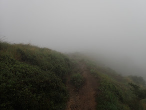 ガスで山頂見えず・・・