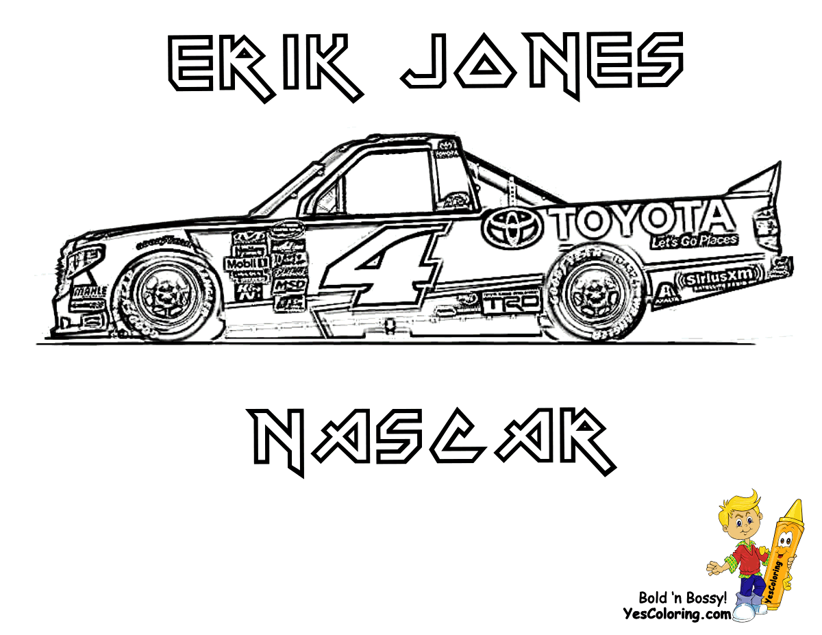 Jones NASCAR Truck Coloring Page