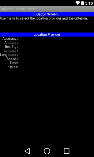 Skydive Sensor Logger