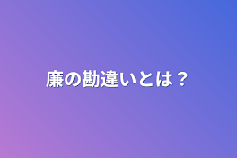 廉の勘違いとは？