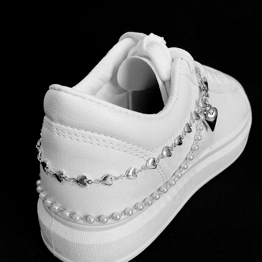 Title 5, Punk Love Pearl Double Layer Shoe Chain, Fashio...
