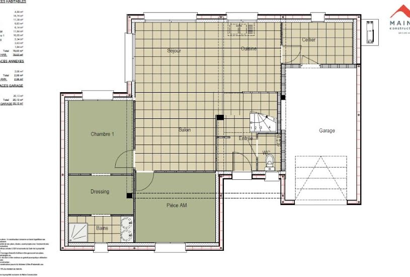  Vente Terrain + Maison - Terrain : 444m² - Maison : 123m² à Rouillon (72700) 