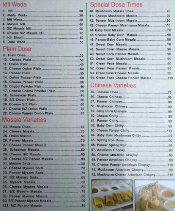 Shree Balaji 99 - Variety Dosa Center menu 