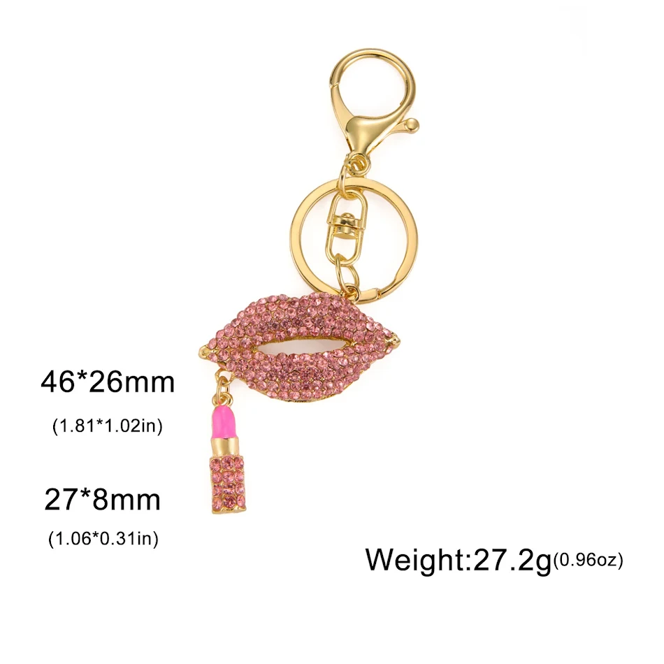 Schattige mode diamant mond sleutelhanger, stijlvolle hanger. Voeg stijl en glans toe aan je sleutels met deze charmante en trendy sleutelhanger.