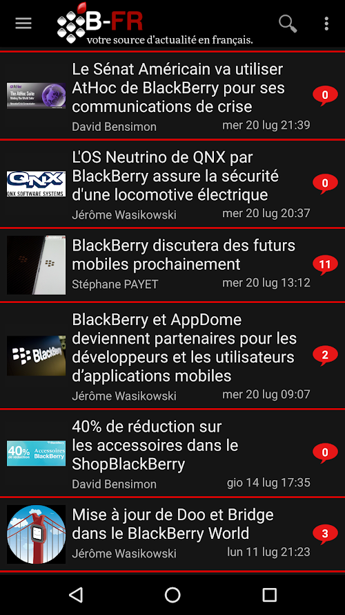 Android application B-FR screenshort
