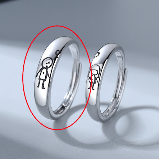 Title 4, New Simple Hand In Hand Lovers Ring, symbolizin...