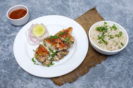 Stuffed Chicken Breast With Tangy Sauce And Brown Rice