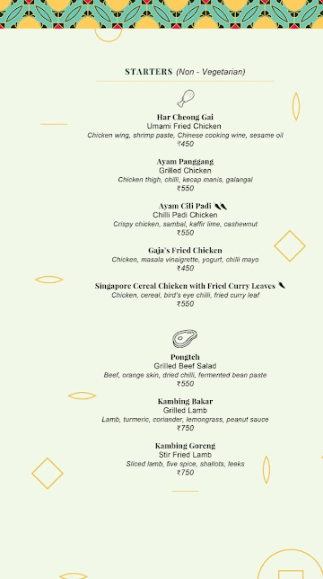 Pandan Club menu 