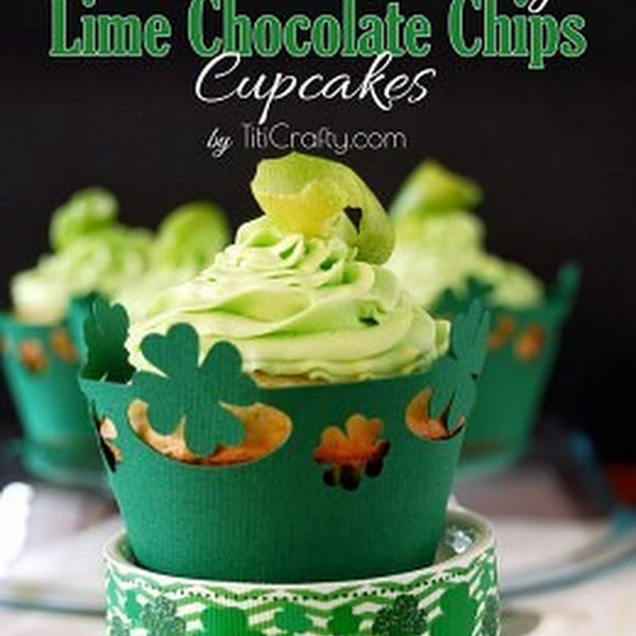 St. Patricks Day Lime White Chocolate Chips Cupcakes + Freebie