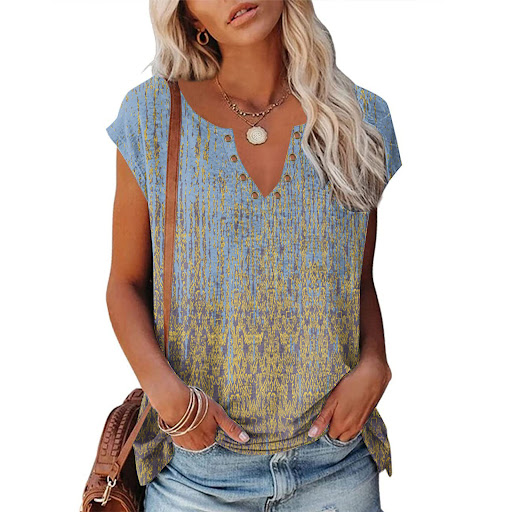 Title 5, Printed V-neck Womens Tank Top