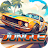 Jungle hop-city road icon