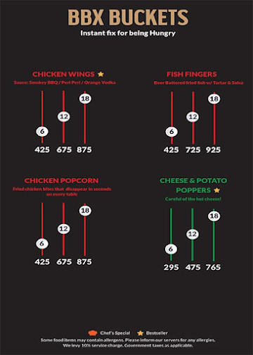 Boombox Bar menu 