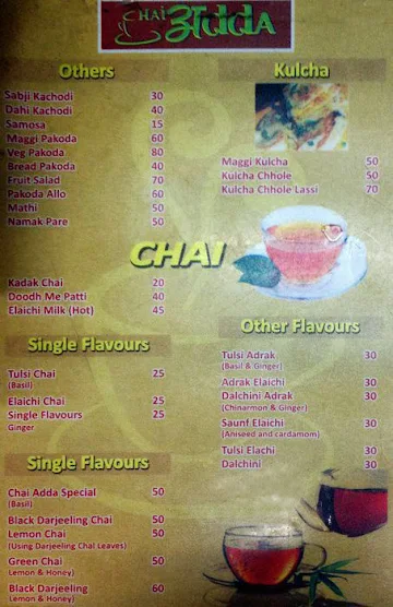 Chai Adda menu 