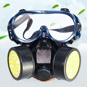 Ochelari de protectie si masca dubla cu 2 filtre de carbon