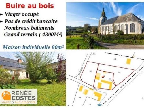 Vente viager 3 pièces 80 m² à Buire-au-Bois (62390), 38 125 €