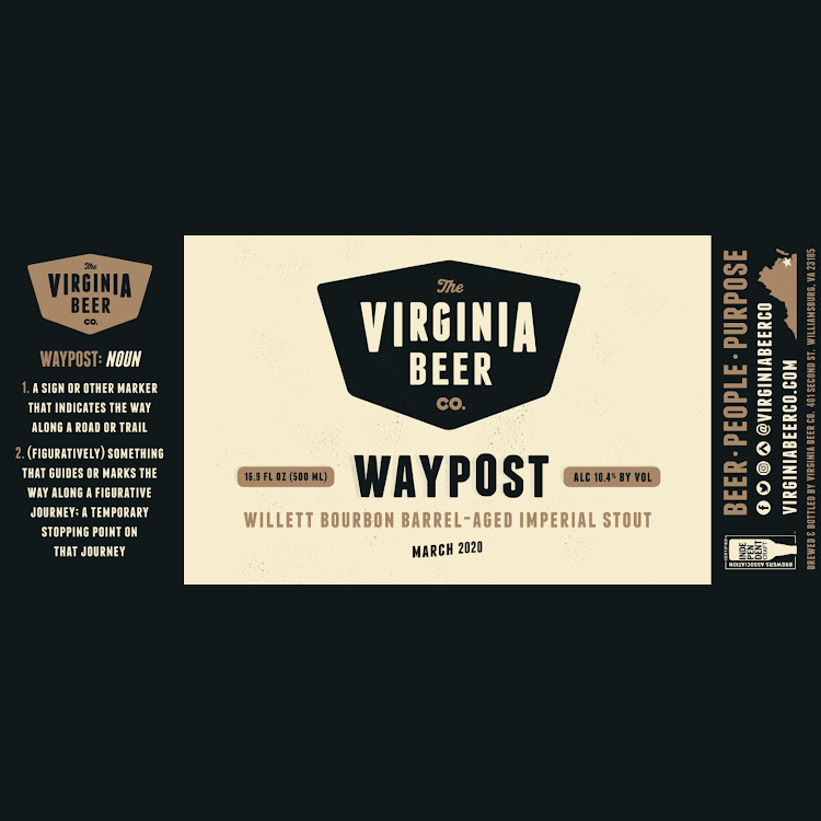 Logo of Virginia Beer Co. Waypost: Willett Bourbon