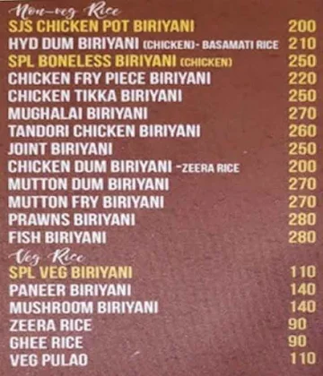 Bemisaal Biryani menu 