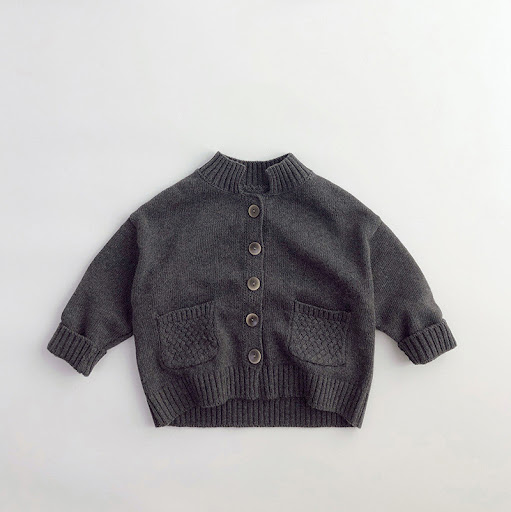 Title 3, Childrens Knitted Stand-up Collar Cardigan Top...