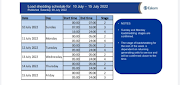 This week's load-shedding schedule.