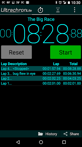 UltraChron Stopwatch Lite screenshot 2