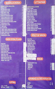 A Nandini's Food Valley menu 1