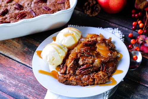 Caramel Apple Pecan Dump Cake