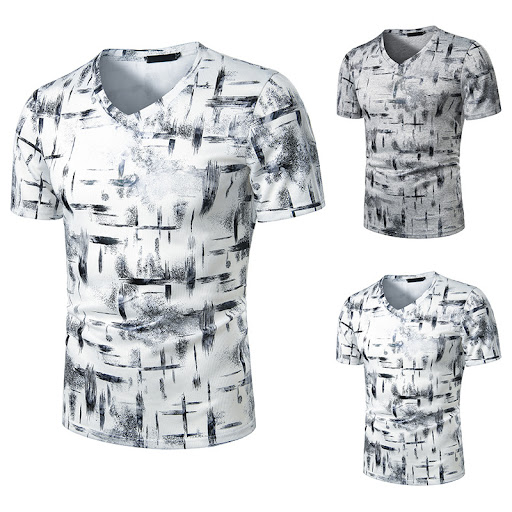 Title 7, Summer Mens Fashion Casual Gradient Short Slee...