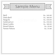 Barfani Sweets menu 1