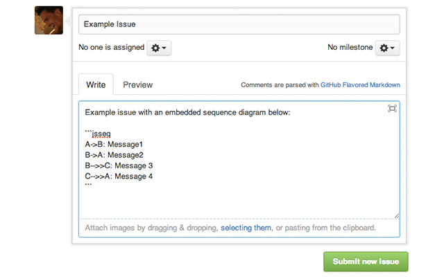 Github Sequence Diagrams chrome extension