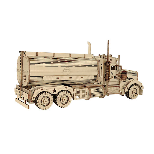 Title 5, Creative DIY Wooden Puzzle Fuel Tanker Model Bu...