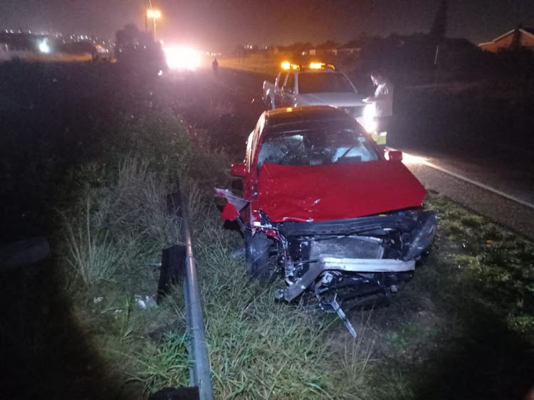 An unidentified motorcyclist died in a head-on collision with a Mercedes-Benz on the N2 on Monday morning