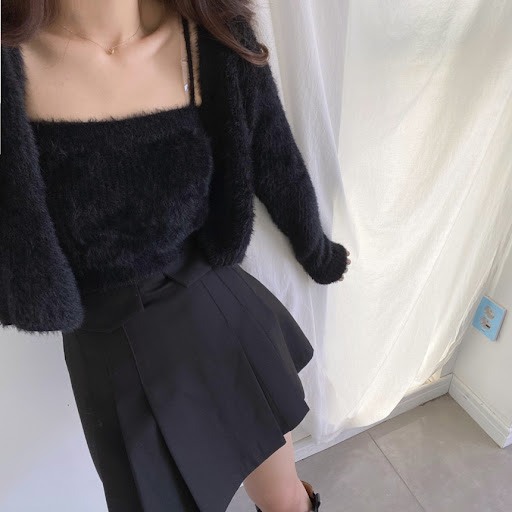 Title 37, Spring Mink Knitted Cardigan Coat Bottoming T...