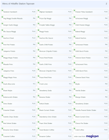 #Waffle Station Tapovan menu 