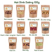 Hạt Chia, Hạnh Nhân, Hạt Điều, Macca, Óc Chó, Hạt Bí Xanh, Gạo Lứt, Nho Sấy Set 100 Gram Nhalamfood