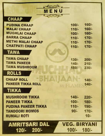 Muchhad Bhaijaan By Flamess menu 