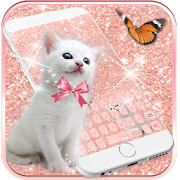 Rose gold Kitty Keyboard Theme  Icon