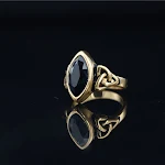 Gold Pendant Black Onyx Ring