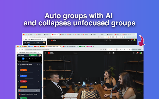 Phew AI Tab - AI Auto Group & Vertical Tabs