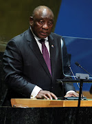 President Cyril Ramaphosa addresses the 78th session of the UN General Assembly in New York City on September 19 2023.  