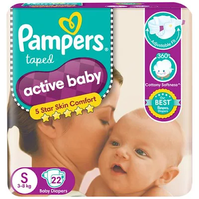 Pampers Active Baby Small (3-8 Kg) - 22 Diapers - 22 pcs