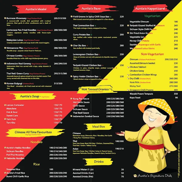 Auntie Fung's - Asian Street Food menu 