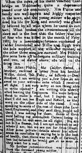 William Allan Pithie newspaper clipping