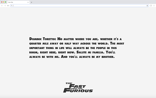 The Fast and the Furious Quotes New Tab